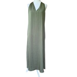 Banana Republic Olive Green Maxi Dress‎ V-Neck Sleeveless